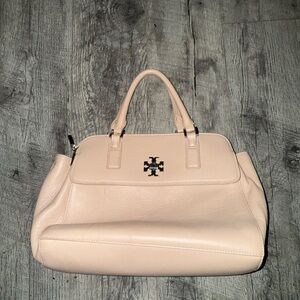Tory Burch Cream/Light Pink Leather Handbag
